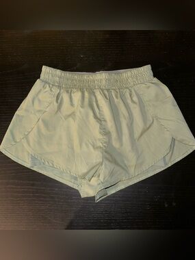 Sea Foam Green Girlfriend Collective Athletic Shorts with Pocket